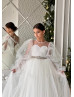 Fashion Tulle Flower Girl Dress With Beaded Belt